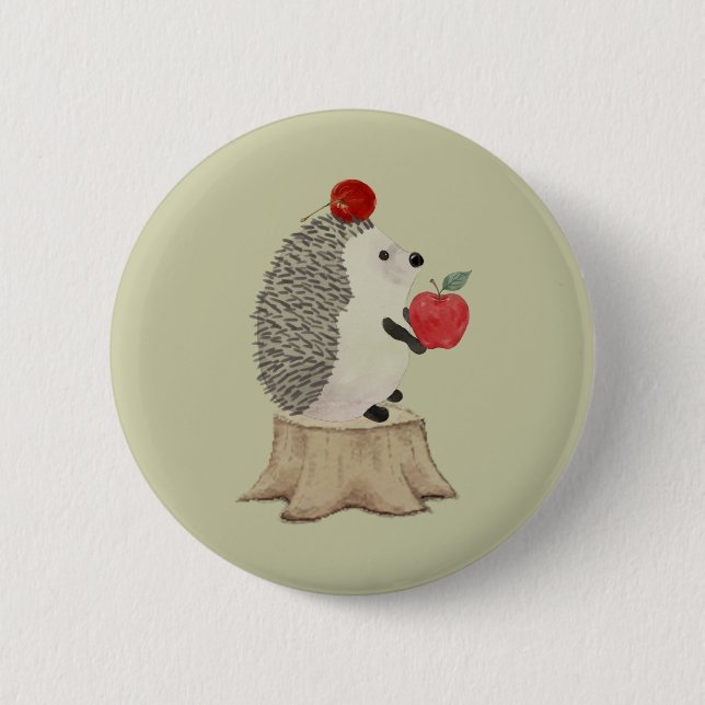 Badge Rond 5 Cm Hérisson (Devant)