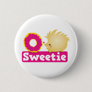 Badge Rond 5 Cm HÉRISSON de bonbon
