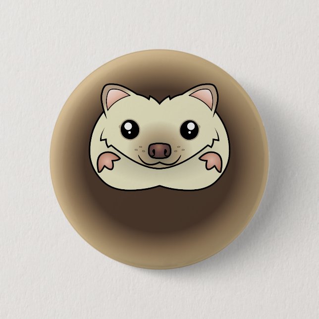 Badge Rond 5 Cm Hérisson nain de dessin animé (Devant)
