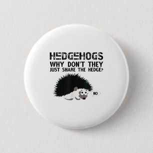 Badge Rond 5 Cm Hérissons, Pourquoi ne partagent-ils tout simpleme