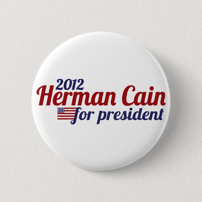 Badge Rond 5 Cm Herman Caïn 2012 (Devant)
