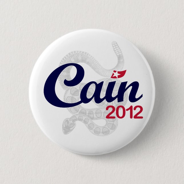 Badge Rond 5 Cm Herman Caïn pour le président 2012 "esprit DTOM" (Devant)