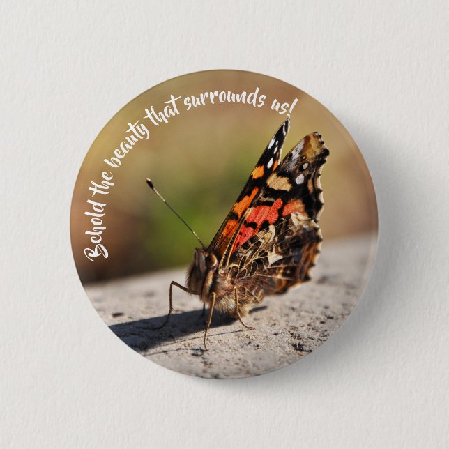 Badge Rond 5 Cm Hermosa Mariposa (Devant)