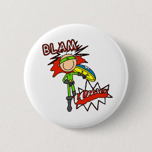 Badge Rond 5 Cm Héros de garçon avec le bouclier