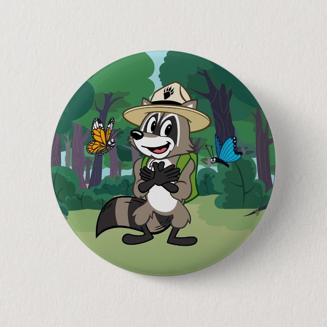 Badge Rond 5 Cm Héros de papillon de Rick | de garde forestière - (Devant)