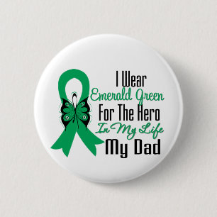 Badge Rond 5 Cm Héros de ruban de Cancer de foie mon papa