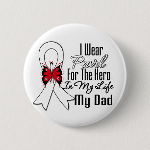 Badge Rond 5 Cm Héros de ruban de cancer de poumon mon papa