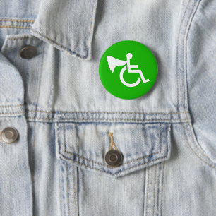 Badge Rond 5 Cm Héros handicapé