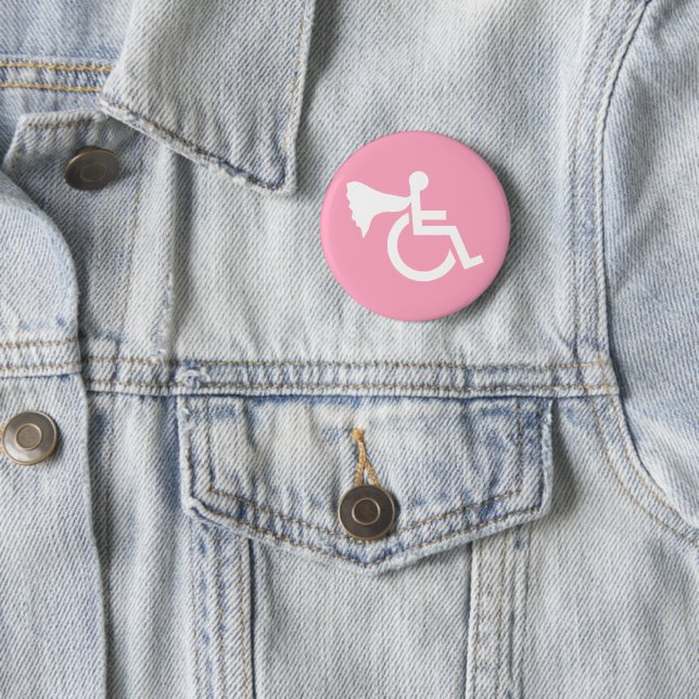 Badge Rond 5 Cm Héros handicapé (En situation)