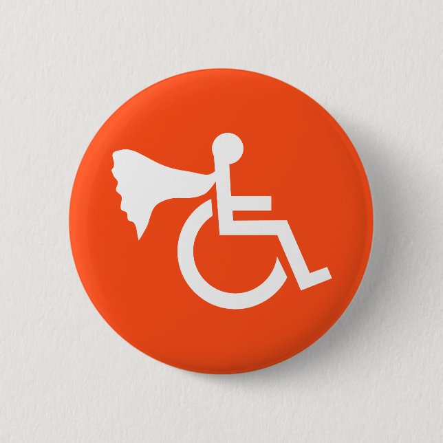 Badge Rond 5 Cm Héros handicapé (Devant)