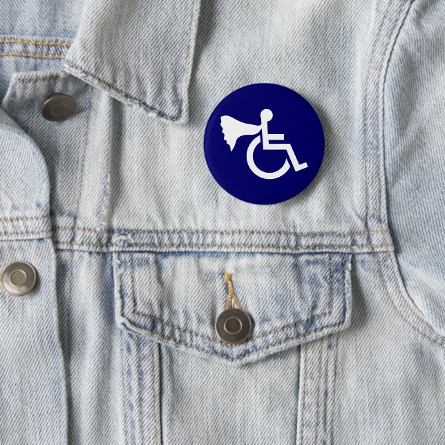 Badge Rond 5 Cm Héros handicapé (En situation)