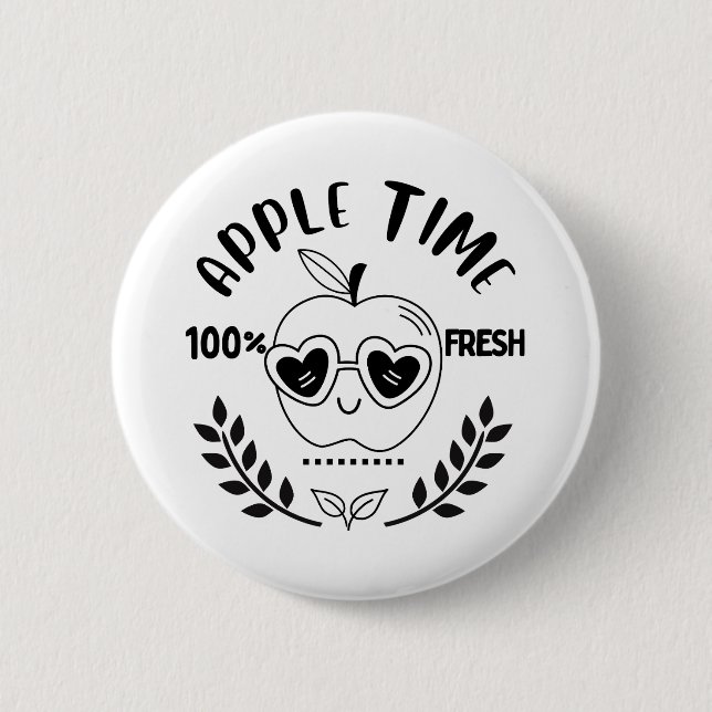 Badge Rond 5 Cm Heure Apple (Devant)
