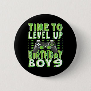 Badge Rond 5 Cm Heure D'Augmenter L'Anniversaire Garçon 9 Ans Vidé