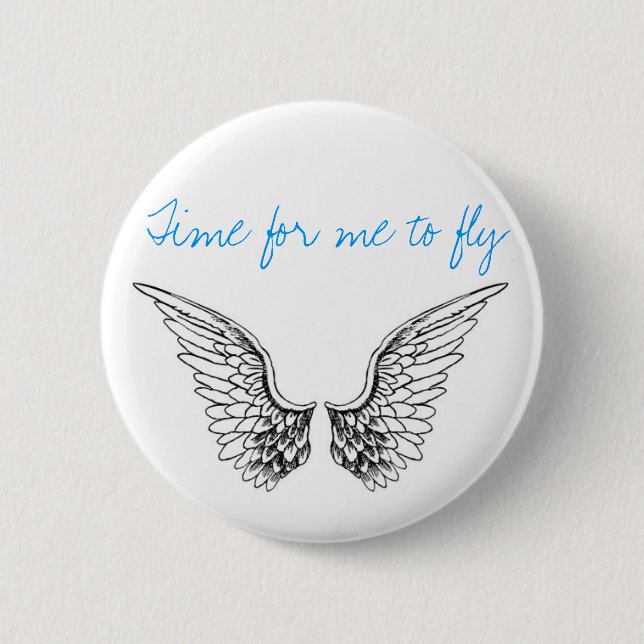 Badge Rond 5 Cm Heure pour que je vole (Devant)