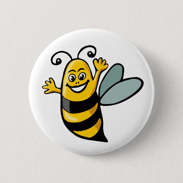 Badge Rond 5 Cm Heureuse abeille (Devant)