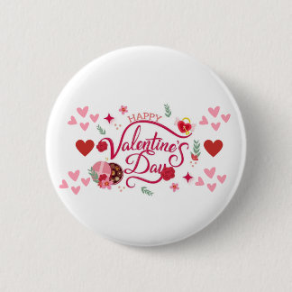 Badge Rond 5 Cm Heureuse Sainte-Valentin