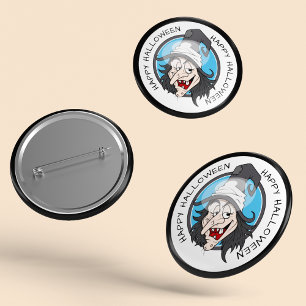 Badge Rond 5 Cm Heureuse sorcière d'Halloween