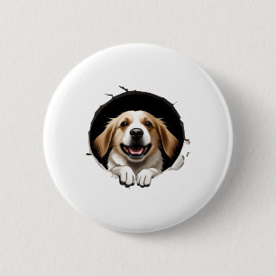 Badge Rond 5 Cm Heureux chien