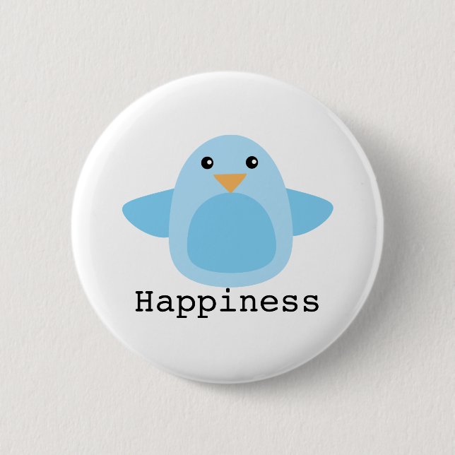Badge Rond 5 Cm Heureux comme Bluebird (Devant)