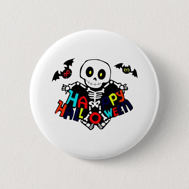 Badge Rond 5 Cm heureux halloween (Devant)