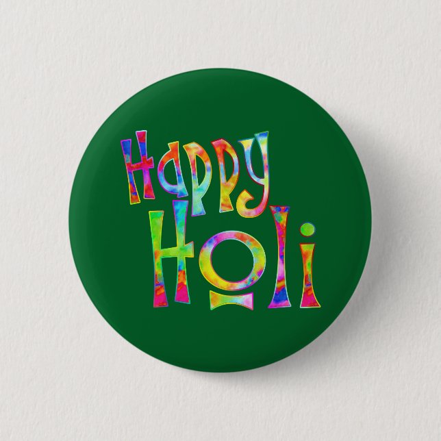 Badge Rond 5 Cm HEUREUX HOLI ! - Diffuser le message Holi (Devant)