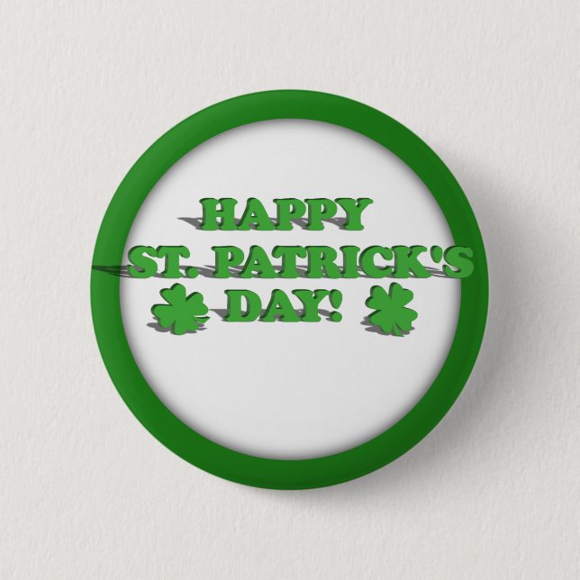 BADGE ROND 5 CM HEUREUX JOUR DE LA SAINT PATRICK (Devant)