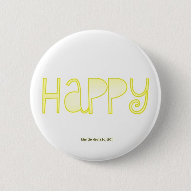 Badge Rond 5 Cm Heureux - un mot positif (Devant)