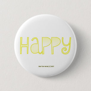 Badge Rond 5 Cm Heureux - un mot positif
