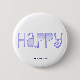 Badge Rond 5 Cm Heureux - un mot positif