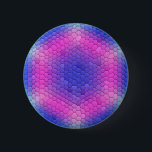 Badge Rond 5 Cm Hexagones de l'échelle de sirène holographique ros<br><div class="desc">Un design unique par Simply_Designed_Gifts. Ajoutez du texte pour customiser ce produit pour TOUTE occasion.</div>