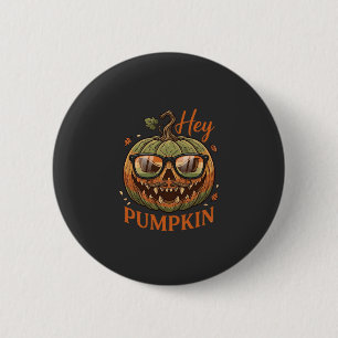 Badge Rond 5 Cm Hey Citrouille Halloween Lanterne Jack Lunettes Mo