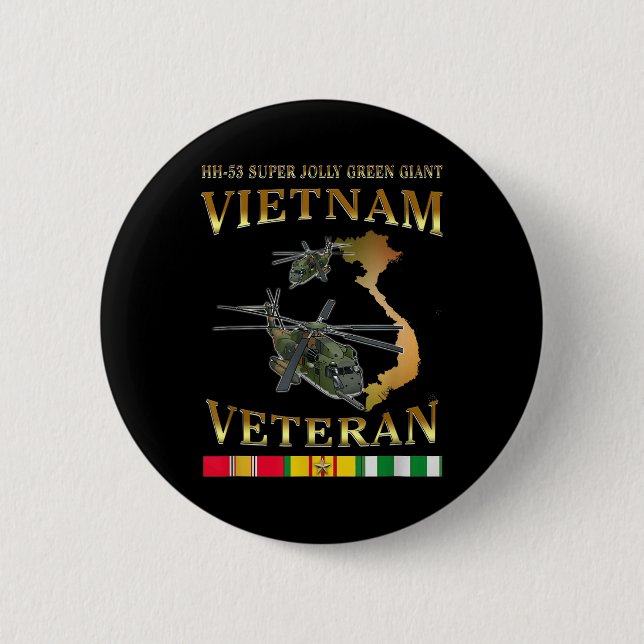Badge Rond 5 Cm Hh-53 Super Jolly Green Giant Helicopter Vietnam V (Devant)