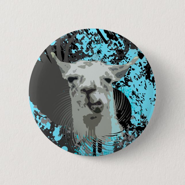 Badge Rond 5 Cm hi-fi llama. (Devant)