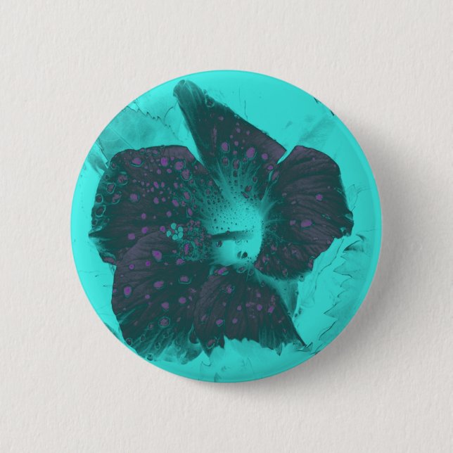 Badge Rond 5 Cm Hibiscus Abstrait Tricolor (Devant)
