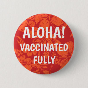 Badge Rond 5 Cm Hibiscus Pareau vacciné hawaïen en détresse