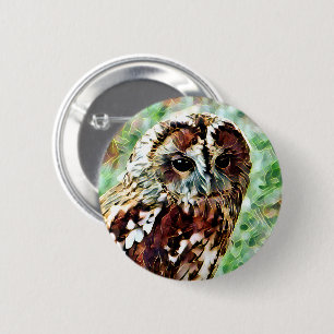 BADGE ROND 5 CM HIBOU