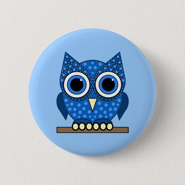 Badge Rond 5 Cm hibou (Devant)
