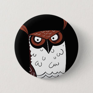Badge Rond 5 Cm Hibou