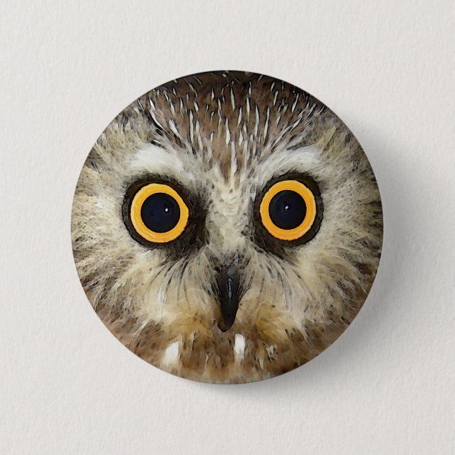 Badge Rond 5 Cm hibou (Devant)
