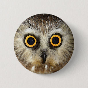Badge Rond 5 Cm hibou