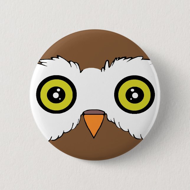 Badge Rond 5 Cm Hibou 1 (Devant)