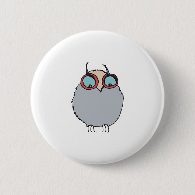 Badge Rond 5 Cm hibou bébé drôle (Devant)