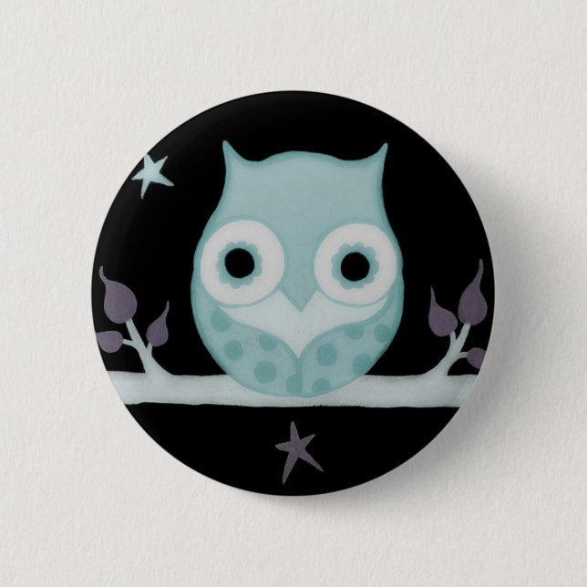 Badge Rond 5 Cm Hibou calme (Devant)