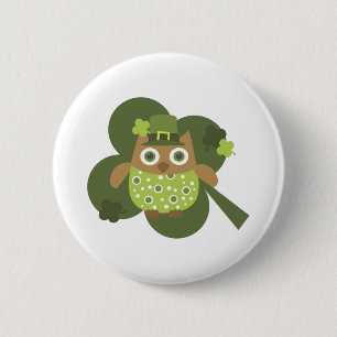Badge Rond 5 Cm Hibou chanceux