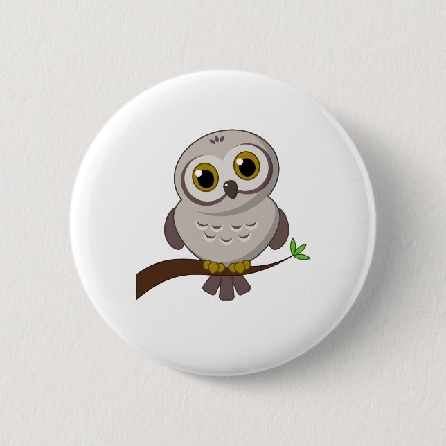 Badge Rond 5 Cm Hibou Cutie (Devant)