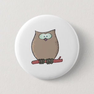 Badge Rond 5 Cm hibou de dessin animé mignon drôle