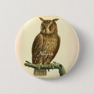 Badge Rond 5 Cm Hibou de la Grande Corne Thunder_Cove