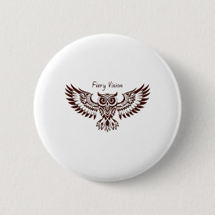 Badge Rond 5 Cm Hibou Phénix – Vision Fougueuse