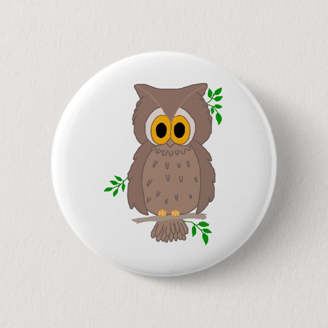 Badge Rond 5 Cm Hibou-t (Devant)