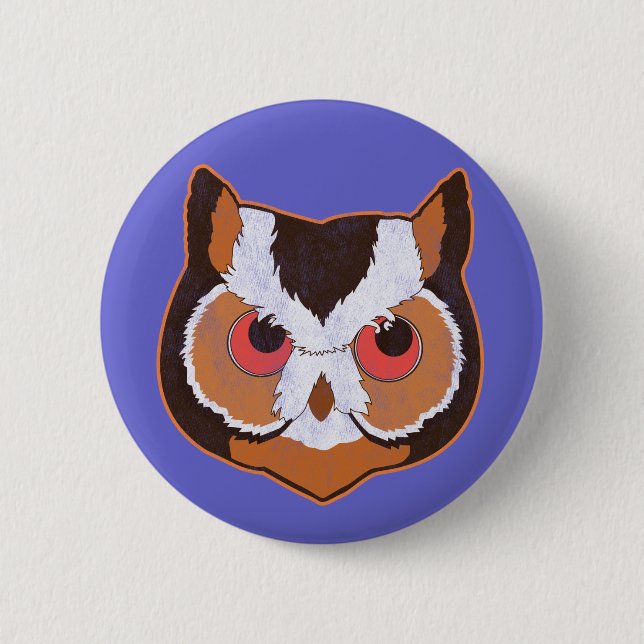 Badge Rond 5 Cm Hibou vintage (Devant)